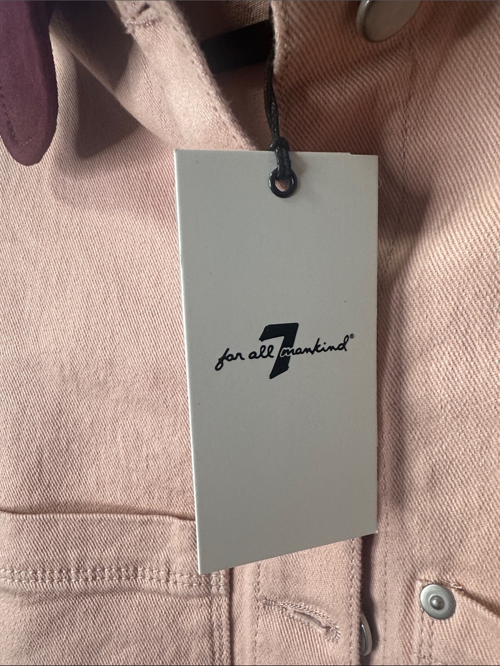 NWT 7 For All Mankind Cropped Utility canvas 
Jacket Rusty Blush Burgundy XS & S - Picture 3 of 14